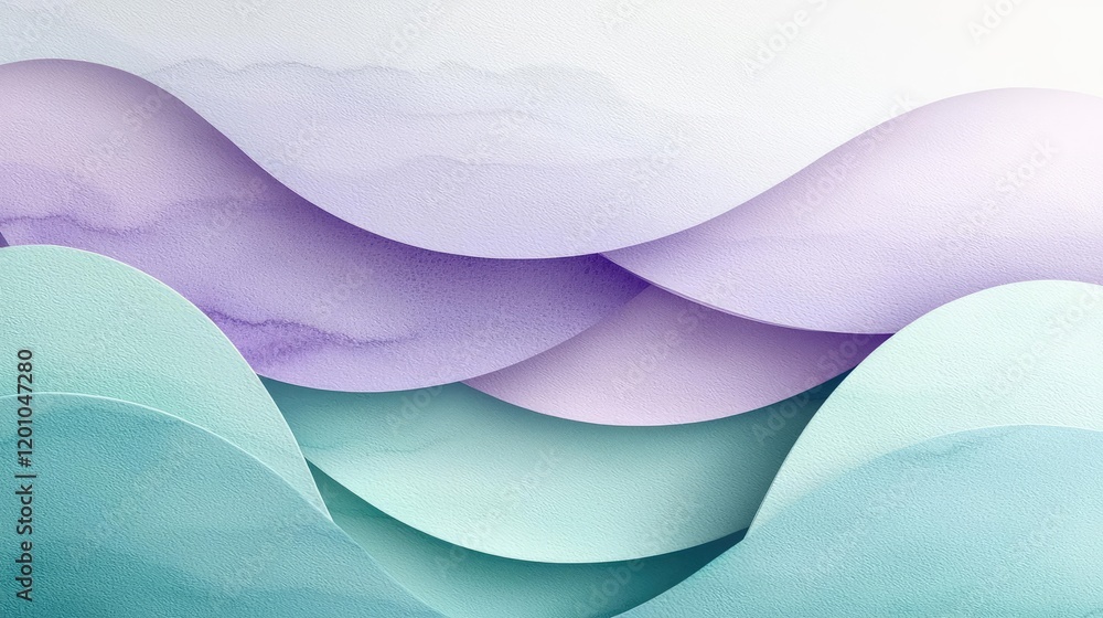 Poster circular watercolor concept. abstract waves in soft pastel colors create a calming visual experience