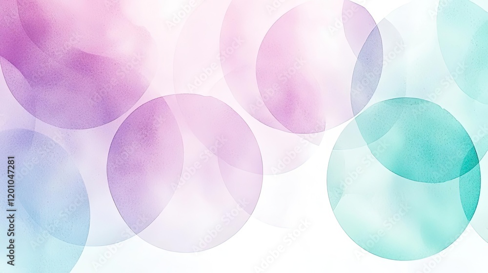 Poster circular watercolor concept. colorful abstract circles create a soft and dreamy background for desig