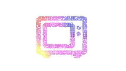 Icon microwave is made up of LED square shapes. There are bright diodes and there are black dead diodes