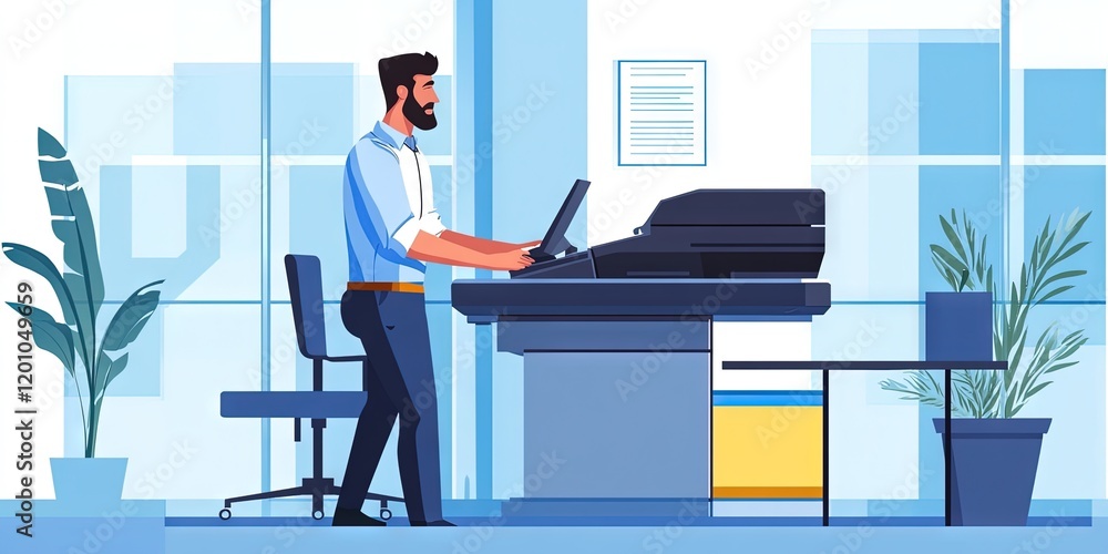 Canvas Prints office worker using copier