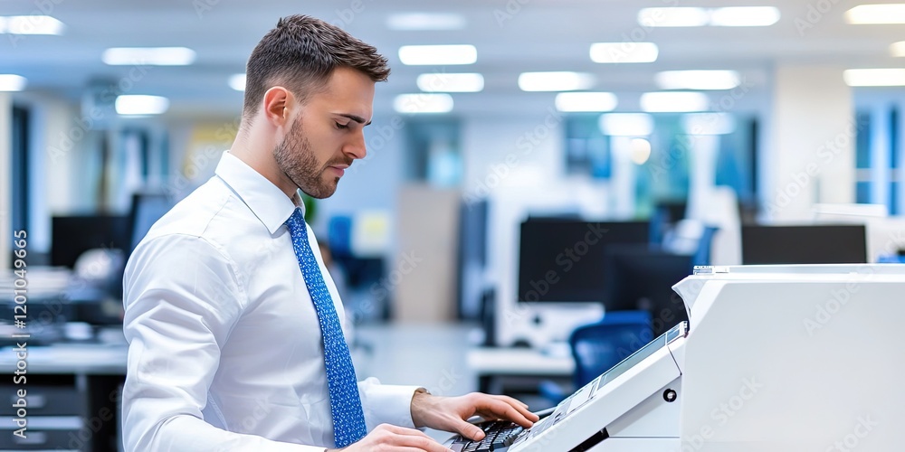 Canvas Prints office worker using copier