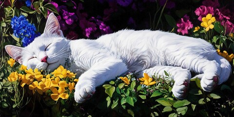 nap time - sleeping feline cat