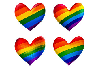 LGBTQ heart for Valentine's day. Great for greeting cards, invitations, engagement, isolated on transparent or white background.