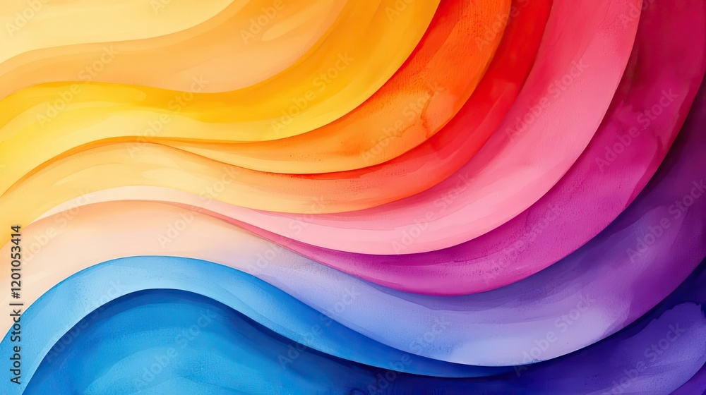 Poster circular watercolor concept. vibrant waves of color create a dynamic and artistic background design.