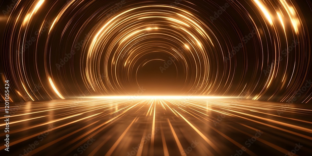 Aufkleber a glowing tunnel or corridor with spiral patterns and light streaks, creating a sense of depth and m