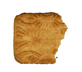 biscuit pieces on white background