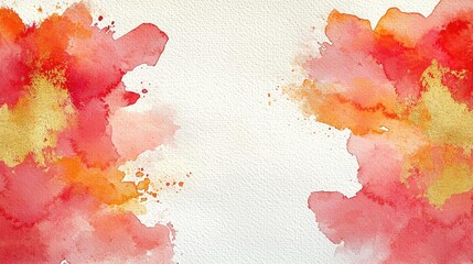 Confetti watercolor idea. Vibrant watercolor abstract background in warm red and orange tones for creative projects.
