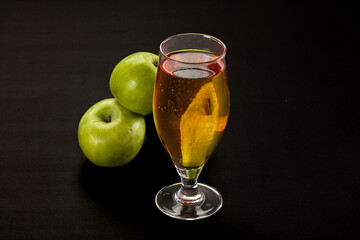 Fresh sweet natural apple juice