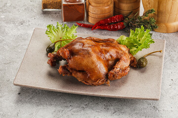 Baked small chicken with spices