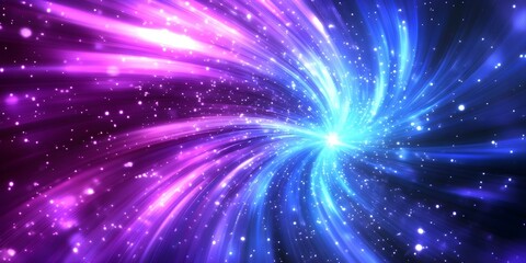 An abstract swirl of vibrant colors, blending pink and blue, with shimmering particles creating a cosmic or dreamy effect. Concept Vibrant Color Swirl, Cosmic Dreamscape, Abstract Art