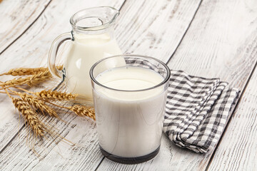 Organic milk in the glass