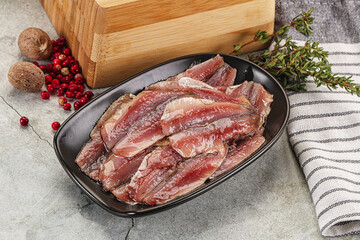 Anchvy canned fish fillet preserve