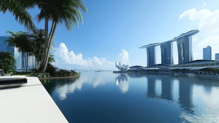 Luxury Resort with City Skyline View
