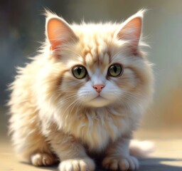 Obraz premium Illustration of fluffy cute pet.