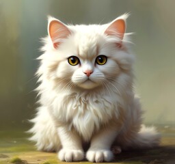 Obraz premium Illustration of fluffy cute pet.