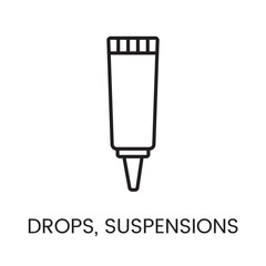 An icon of a tube applicator in vector, symbolizing spot-on medication or topical treatment, with an editable stroke