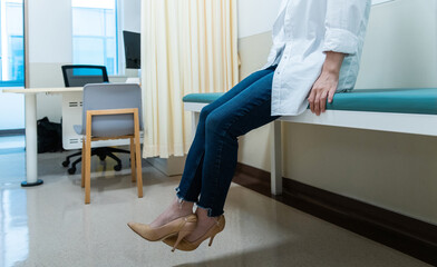 Female patients waiting in doctor's office