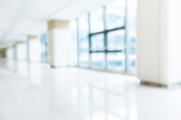 Blur background of empty hospital corridor