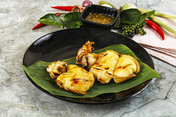 Delicous Grilled cuttlefish with sauce