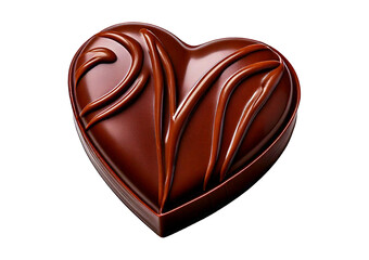 Chocolate valentine side view isolated on transparent or white background