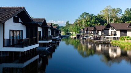 Obraz premium Waterfront Villas at Tropical Resort