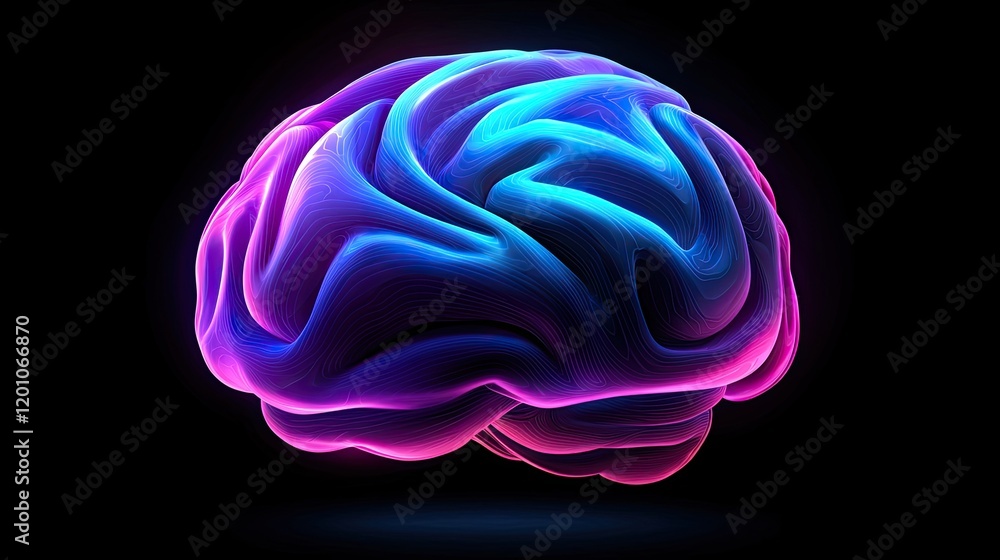 Poster neuroscience exploration abstract brain visualization digital art environment futuristic conceptual 