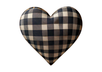 Checkered hearts isolated on transparent or white background