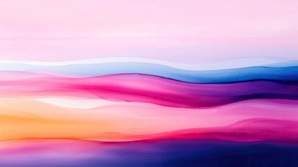 Obraz premium Fantasy watercolor idea. Abstract colorful waves create a serene and modern design, perfect for backgrounds.