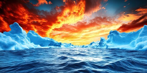 Obraz premium climate change concept showcasing global warming and other impacts of wide-scale pollution and development