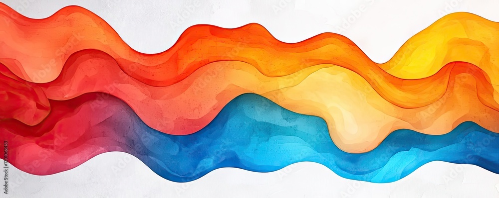 Poster fantasy watercolor idea. vibrant abstract waves of color create a dynamic and modern visual experien