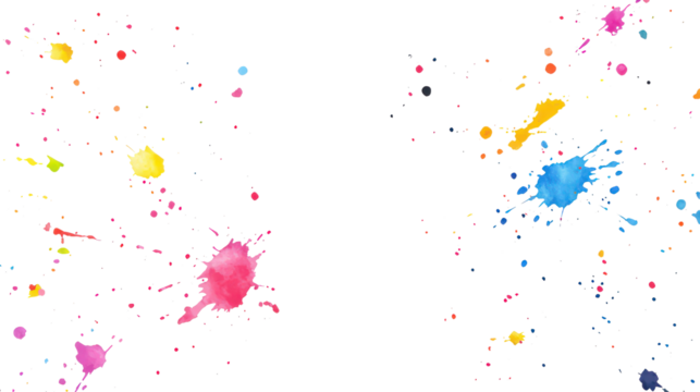 Colorful Watercolor Splatters on Transparent Background Generative AI - Powered by Adobe