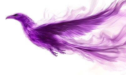 Obraz premium Purple smoky bird in flight, abstract art.