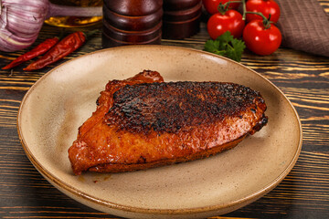 Roasted duck breast in cherry