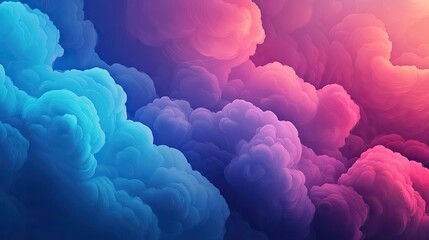 Fantasy watercolor idea. Vibrant, colorful clouds create a surreal atmosphere in this stunning digital artwork.