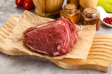 Raw beef piece for cooking