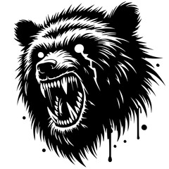 Bear monster portrait silhouette