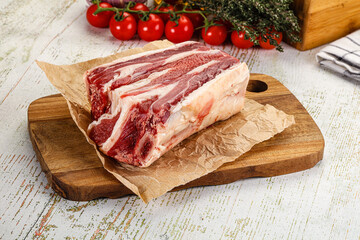 Raw beef ribs for cooking
