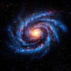 Fototapeta premium Cosmic dance of a spiral galaxy deep space astrophotography celestial environment wide view universe concept