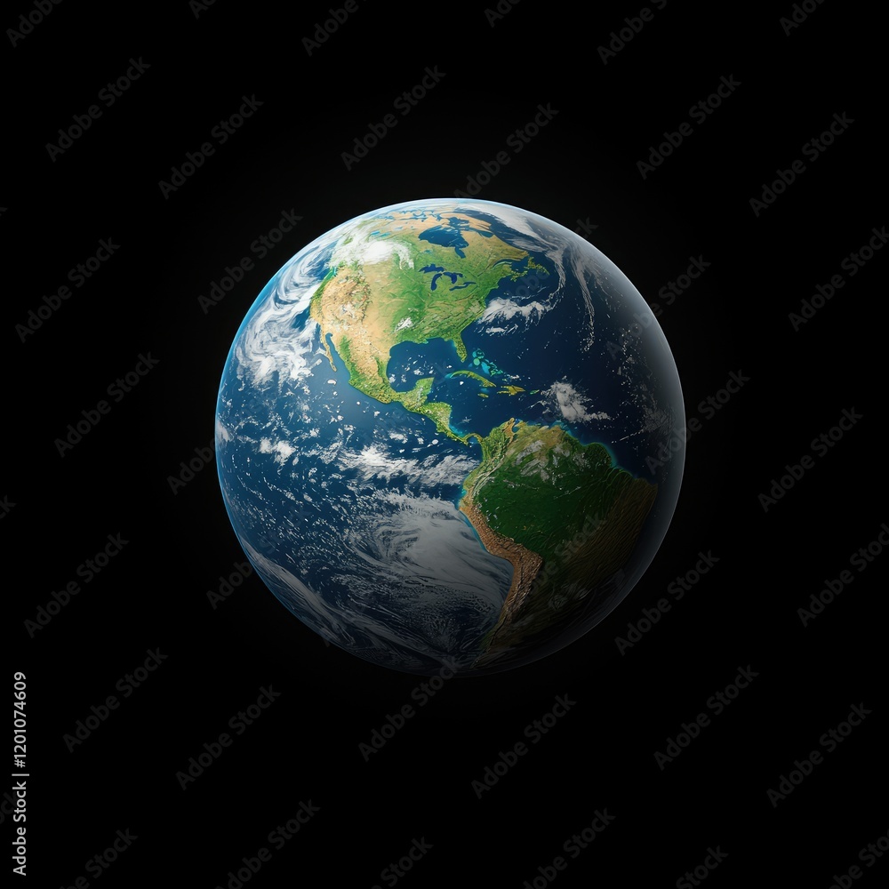 Poster global earth view from space planetary perspective high-resolution image celestial environment awe-i