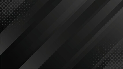 Abstract black dynamic background with halftone. Gradient diagonal stripes. Modern futuristic wallpaper. Suitable for templates, sale banners, events, ads, web and pages