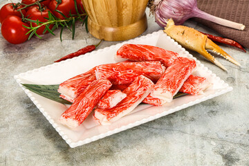 Red crab meat stick surimi