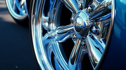 Hubcentric bands on a blue alloy rims
