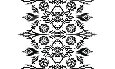Fototapeta premium Geometric ethnic flower pattern for background,fabric,wrapping,clothing,wallpaper,Batik,carpet,embroidery style.