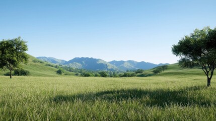 Obraz premium Serene Grassland Landscape