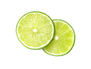 lime slice isolated on white