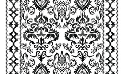 Geometric ethnic flower pattern for background,fabric,wrapping,clothing,wallpaper,Batik,carpet,embroidery style.