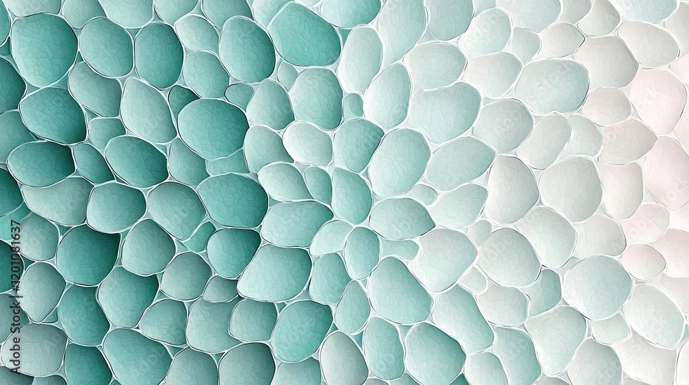 Poster kaleidoscope watercolor concept. abstract pattern with textured layers in shades of teal and white f