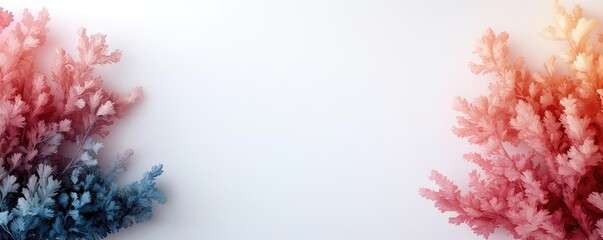 Framed watercolor concept. Colorful coral elements on a soft white background, perfect for creative design projects.