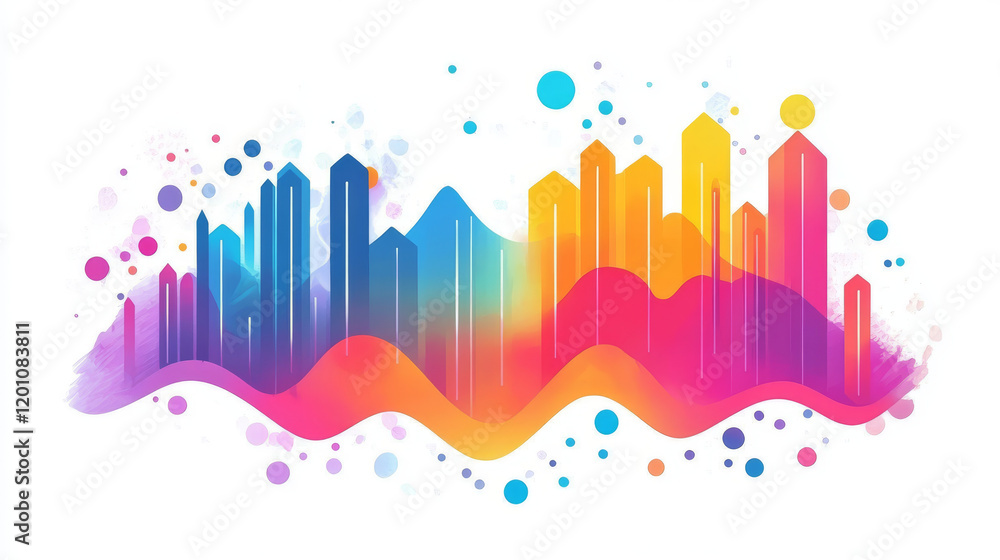 Poster color graph for design and business concept. vector version also available in gallery
