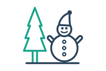 Winter icon. line icon style. icon related to holiday, time and date. time elements vector illustration